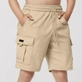thumbnail image 2 of ZACPNCV Boys School Uniform Shorts with Pockets Jogger Summer Cargo Short for Kids Beige 5-6 Years, 2 of 8