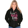 thumbnail image 3 of Hope Faith Love Breast Cancer Support Zip Hoodie Sweatshirt Women Brisco Brands X, 3 of 6