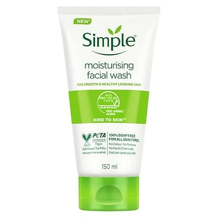 Simple Kind To Skin Moisturising Facial Wash 150 ml for normal to dry skin (pack of 2)