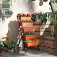 thumbnail image 2 of Outsunny 5-Tier Raised Garden Bed Plant Flower Pots w/ Leaking Holes Red, 2 of 10