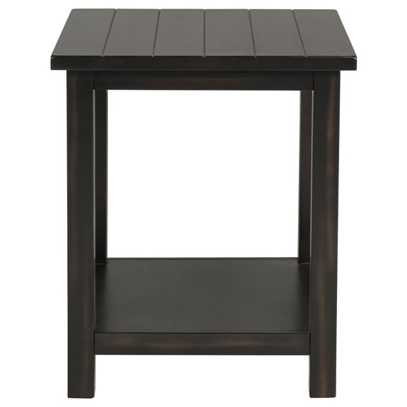 Xukmct Square Side Table Coffee Table with Shelf, Wood End Table for Living Room, Office, Black