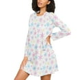 thumbnail image 3 of joogoo Snowflakes Colorful Women's Long Sleeve Nightgown Sleepwear XXXL, 3 of 8