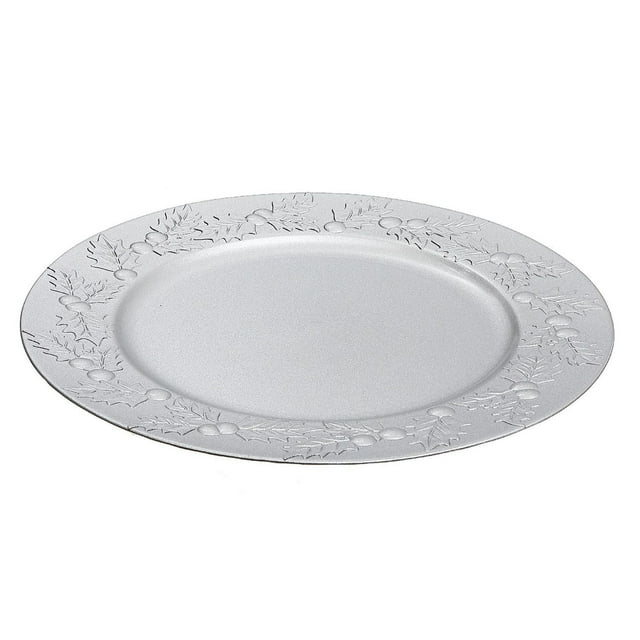 Plaque De Chargeur (Hollyberries) (Argent) (13 ") - Ensemble De 6