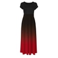 thumbnail image 4 of SMihono Robe d'Été pour Femmes Grande Taille Mode Femmes Été Imprimé Décontracté Col Rond Manches Courtes Longue Robe, 4 of 4