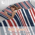 thumbnail image 4 of 3 Piece Navy Blue Red Striped Duvet Cover Set Queen Size,Microfiber Comforter/Quilt Cover with Corner Ties and 2 Pillowcases,Modern Minimalist Ombre Lines All Season Soft Bedding with Zipper Closure, 4 of 8