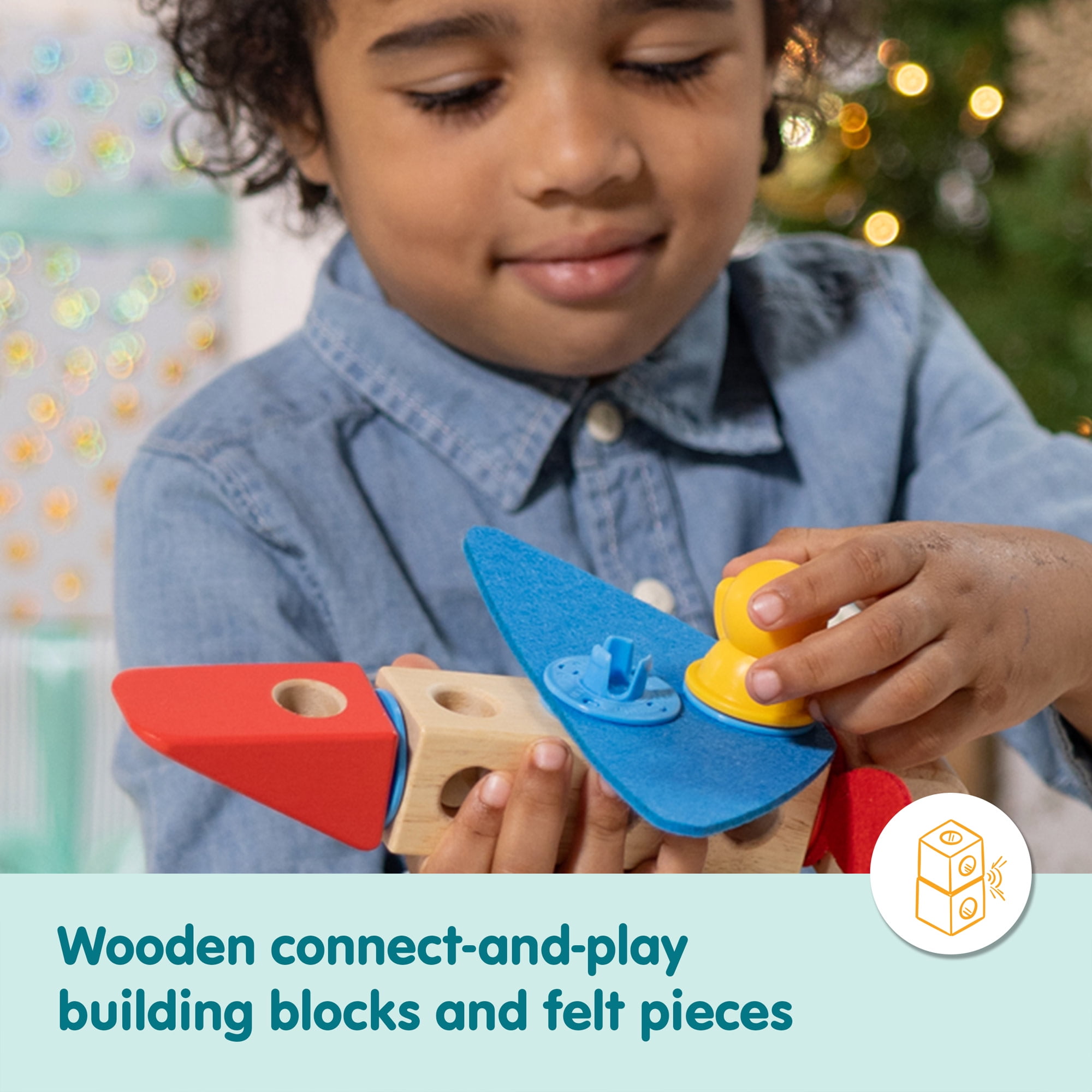 Melissa & Doug Blockables™ Vehicles Snap And Play, Mix And Match Connectable Wooden Building Blocks Play Set Toy for Preschool Boys And Girls (54 Pcs) - FSC Certified
