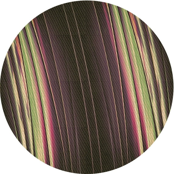 Ahgly Company Machine Washable Indoor Round Transitional Burgundy Brown Area Rugs, 4' Round