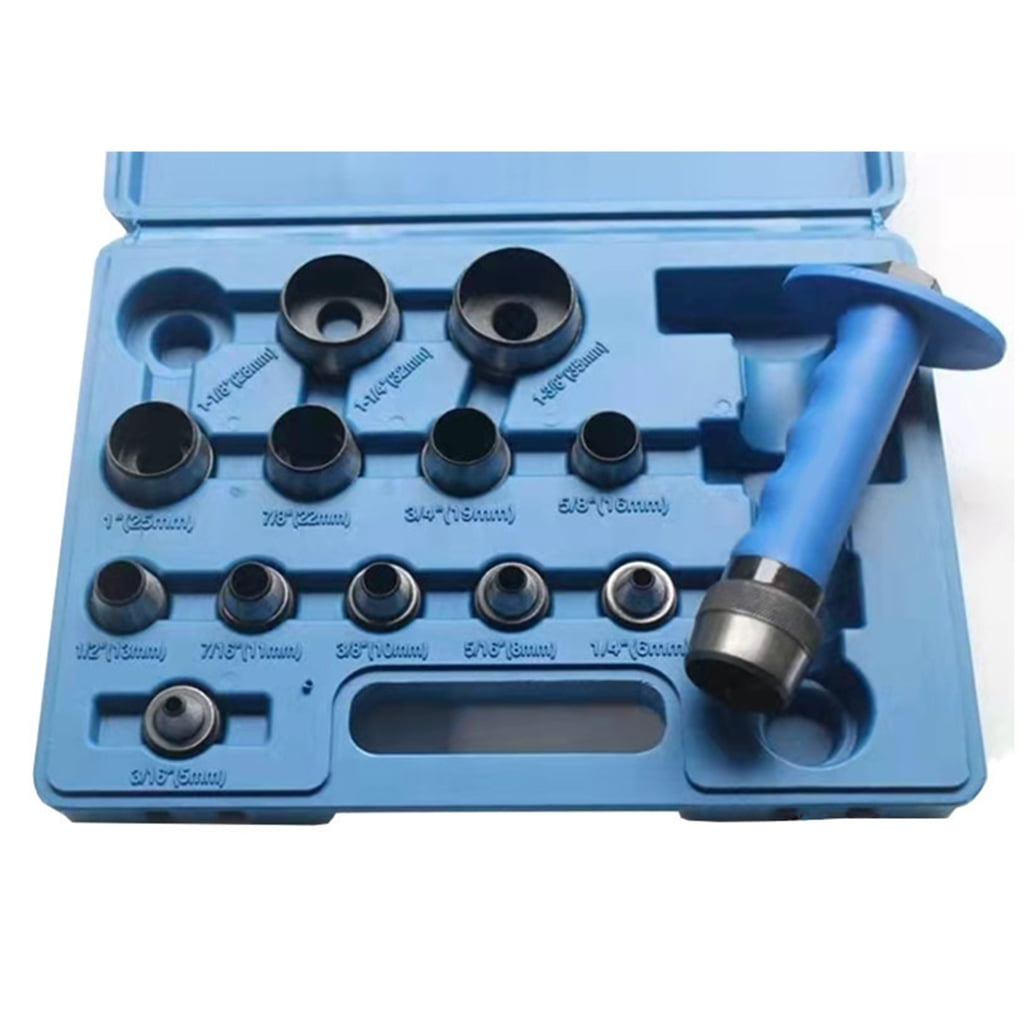 Leather Punch Tool Kit With 13 Size High Carbon Steel Ergonomic Handle Hollow Punch Set For Precise Hole Cutting