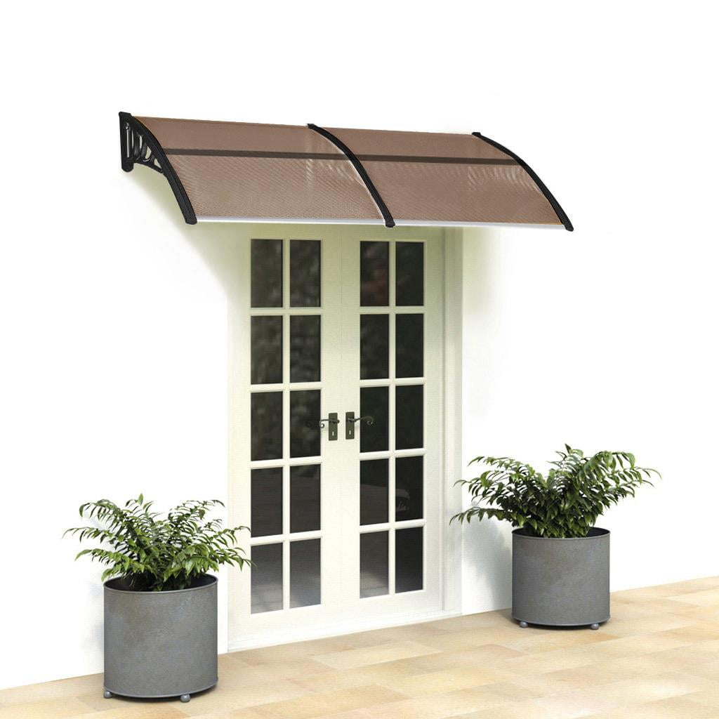 Arch Canopy Outdoor Shade Patio Roof Cover Depth 75cm Door Canopy Awning Front Porch Rain Snow Resistant Color : Brown, Size : 155x75cm