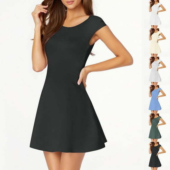 Nmnitkp Summer Dresses for Women 2026 Beach Floral Dresses for Women A line Sleeveless Wide Strap High Waist Midi Tank Dress Black,2XL