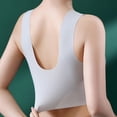 thumbnail image 5 of Gymayou Women Lace Wireless Bra Seamless Wide Vest Strap Push Up Bralette Gentle Gathering Comfort Bra Blue 5XL, 5 of 9
