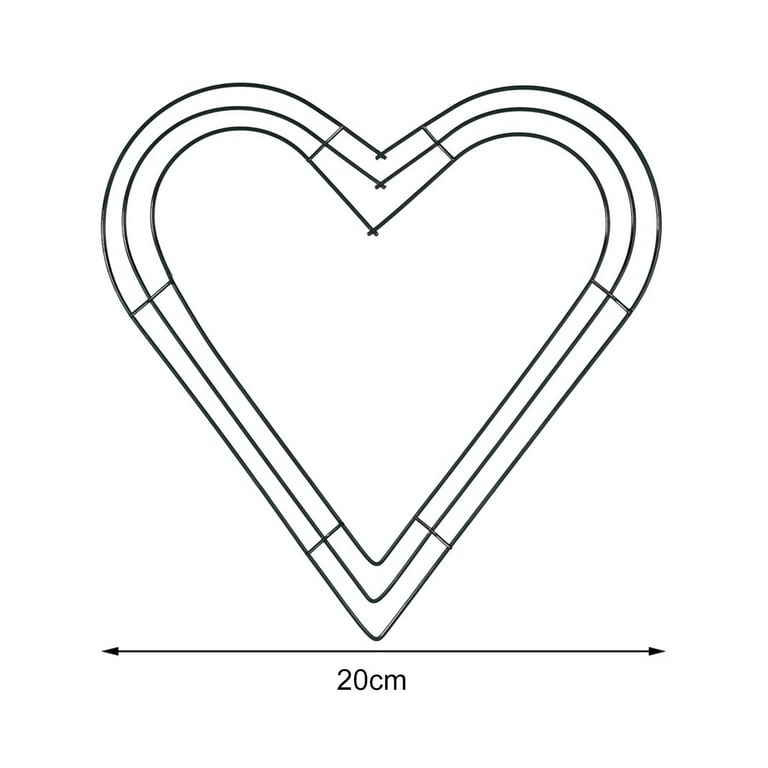 ZEAVAN Wreath Frame Solid Wall Hanging Metal Heart Shaped Wire Wreath Form  for Home Decor 