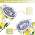thumbnail image 5 of 40 oz Lemon Travel Mug with Handle Vacuum Insulated Tumbler Gift for Birthday Christmas Halloween, 5 of 7