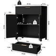 thumbnail image 4 of GIKPAL Sideboard Buffet Cabinet, Fluted Kitchen Storage Organizer with Adjustable Shelf and Doors, Black Modern Accent Cabinet with Storage Drawer for Dining Living Room, 4 of 8