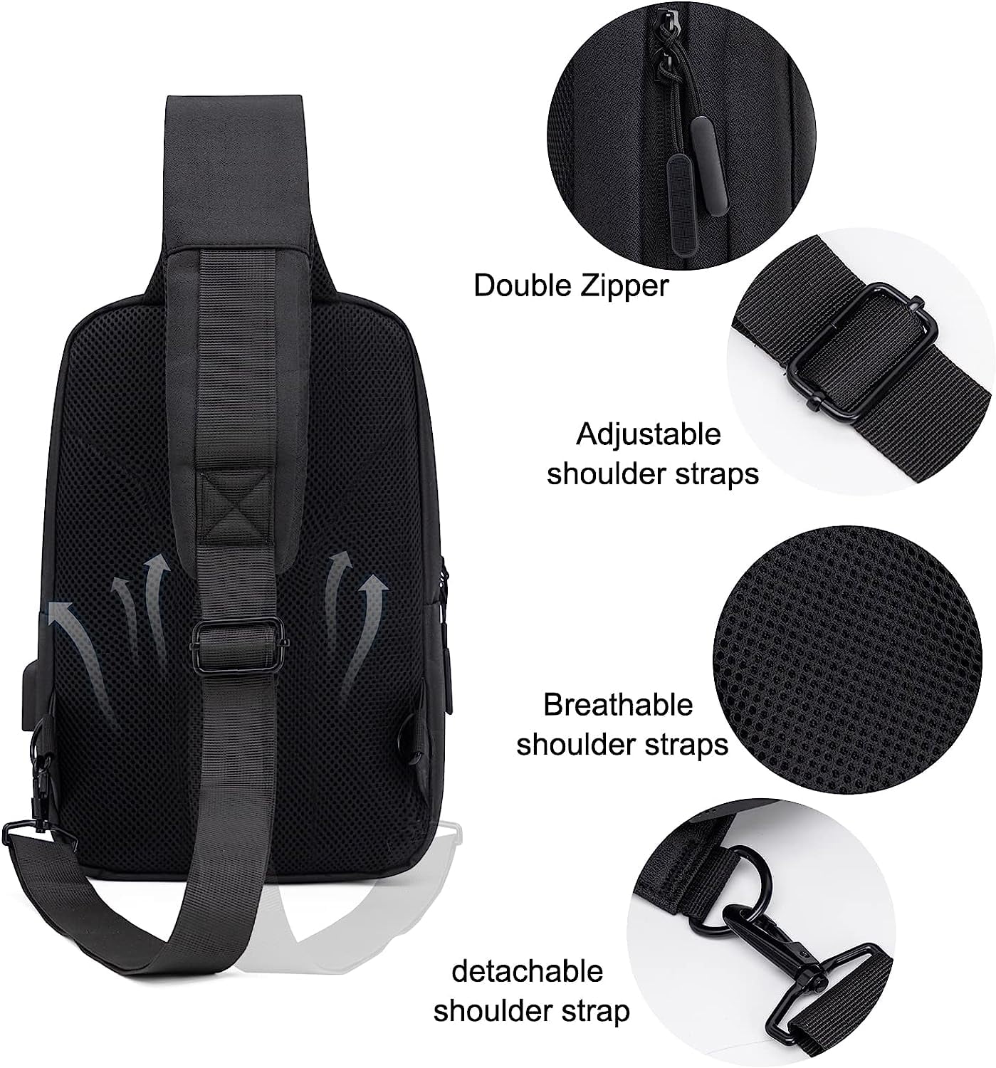 Messenger Bag Sling Bag Crossbody Shoulder Bag for Men Women Travel Work Satchel Bags