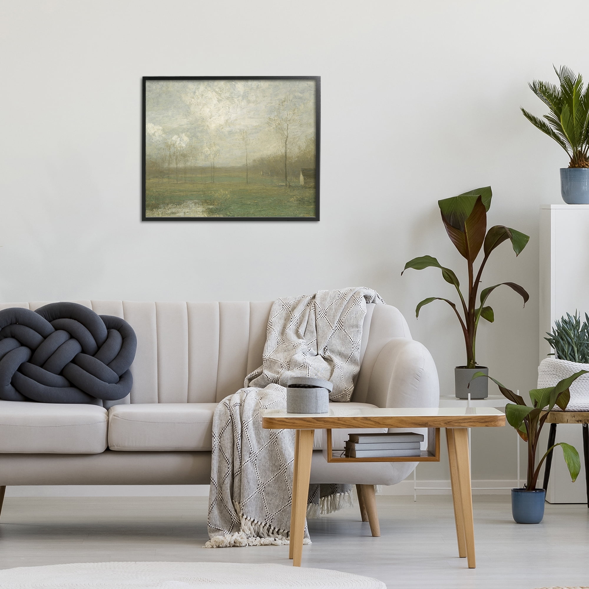 Hazy Farmland View Black Framed Giclee Art, design by Lettered and Lined