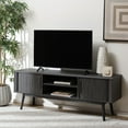 thumbnail image 2 of SAFAVIEH Aphra 2 Door 2 Shelf Media Stand, Distressed Black (59 in. W x 15.4 in. D x 21.9 in. H), 2 of 16