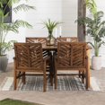 thumbnail image 6 of Solid Acacia Wood 5-Piece Chevron Dining Set in Dark Brown, 6 of 6