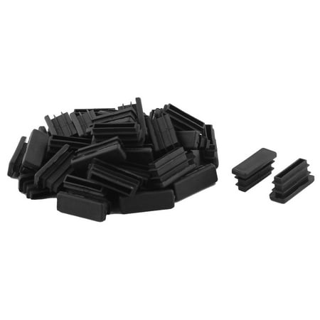 Unique Bedroom Chairs Unique Bargains 40 Pcs Antislip Plastic Rectangle 30mm x 10mm Chair Foot Cover Table Furniture Leg Protector Black ()