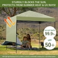 thumbnail image 3 of Gazebo Plegable para Jardín 2.5x2.5m - Toldo Impermeable con Protección UV, Altura Ajustable - Incluye Pared Lateral y Bolsa - Ideal para Terraza/Camping (Verde Claro, 1 Unidad), 3 of 8