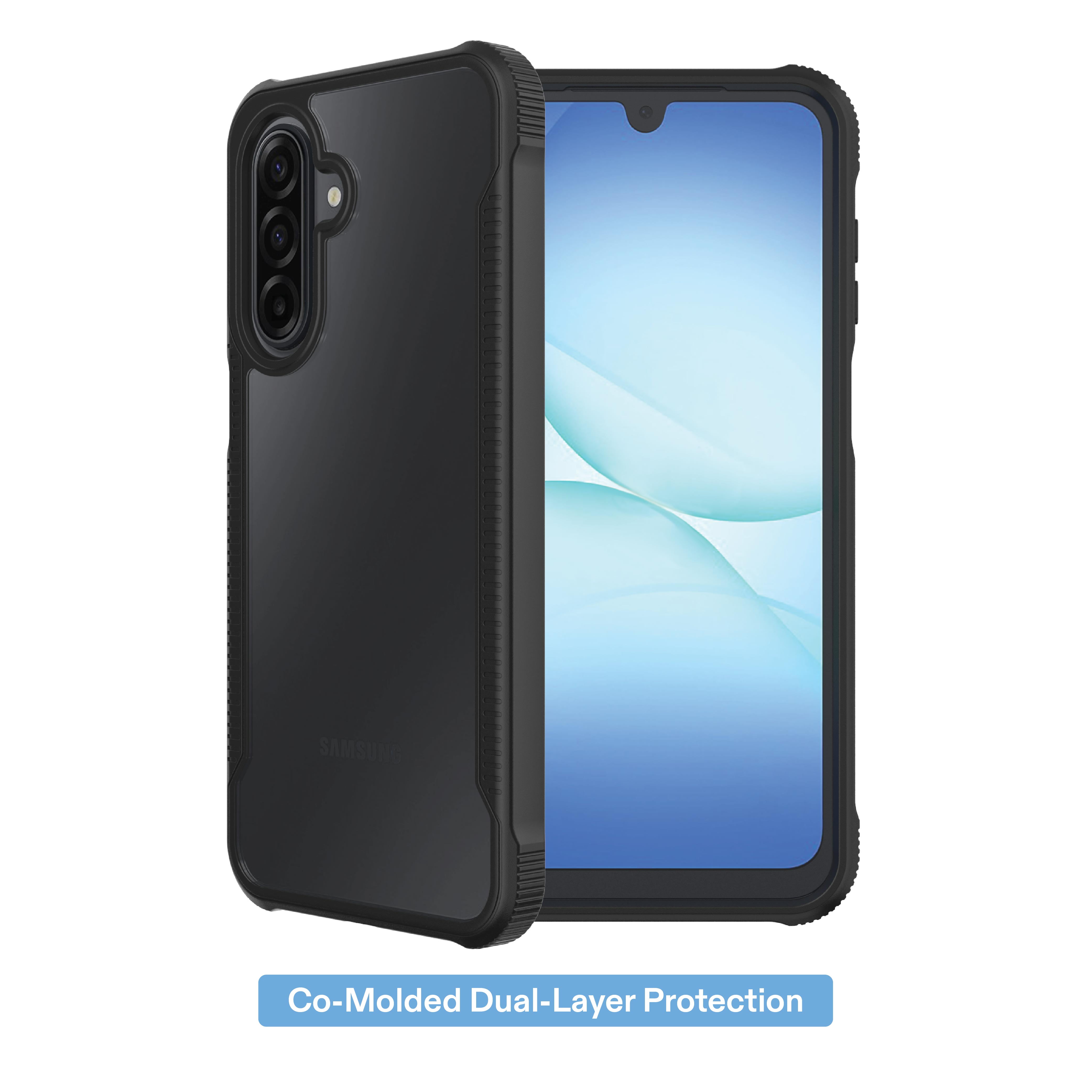 onn Dual-Layer Phone Case for Samsung Galaxy A17 5G - Black/Clear