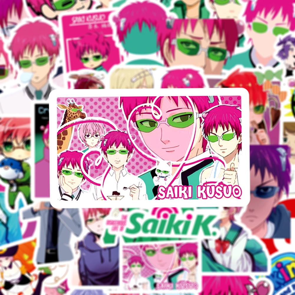 50pcs Anime The Disastrous Life of Saiki K. Saiki Kusuo Sticker PVC  Skateboard Luggage Guitar Kid Boy Waterproof Sticker - Walmart.com