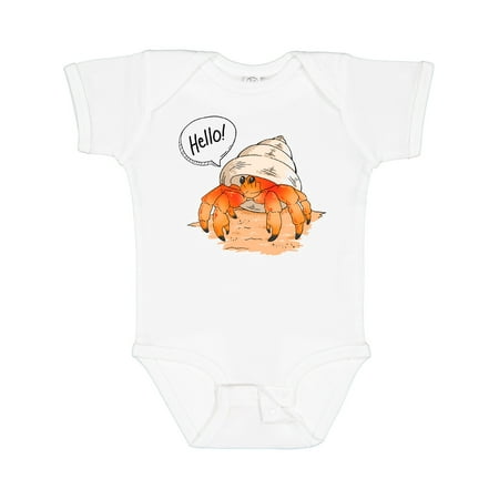 

Inktastic Summer Hello Cute Hermit Crab Gift Baby Boy or Baby Girl Bodysuit
