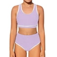 thumbnail image 3 of Mercatoo Bikini Swimsuit for Girls Tween Bathing Suits Summer 2 Piece Athletic Trendy Beach Swimsuits Solid Workout Sporty Swimwear, 3 of 4