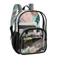 thumbnail image 2 of PVC Transparent Backpacks Clear Backpack for Travel and Outings Turtles with Pink Flowers, 2 of 7