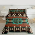 thumbnail image 2 of Manfei Teens Female Men Abstract Boho Flower 3 Pieces Queen Comforter Set,Bohemian Aztec Ultra Soft Bedding Sets,Tribal Theme Bedding Comforter Set,Ultra Soft Home Decor,Reversible, 2 of 8