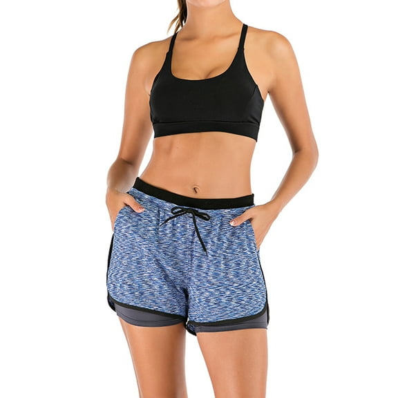 DODOING Women's Running Yoga Shorts Quick-Dry Activewear Workout Exercise Athletic Jogging Shorts