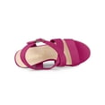 thumbnail image 4 of BLISSFUL STEP Women's Shoes Crisscross Ankle Strap Espadrille Wedge Sandals Hot Pink 6, 4 of 7