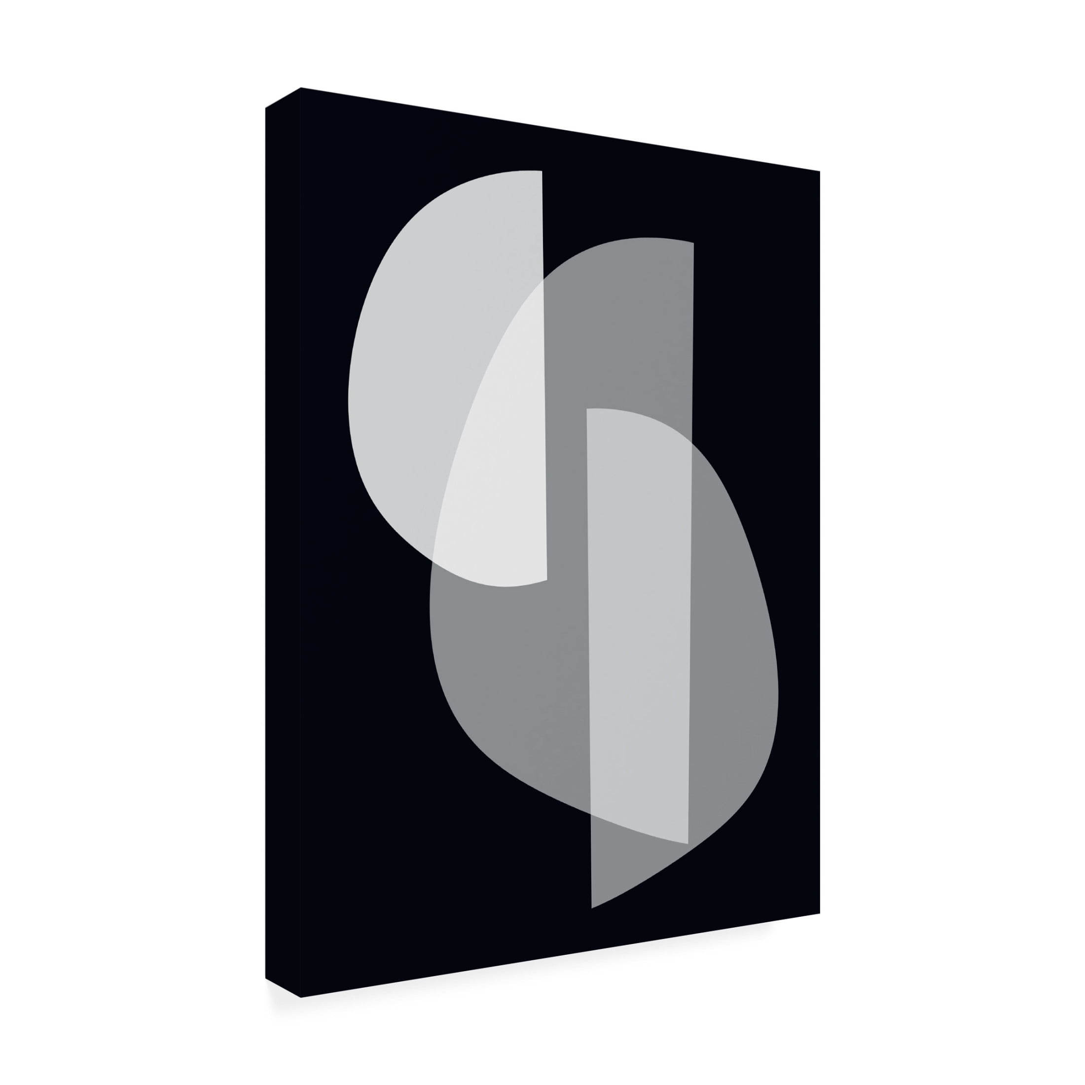 Canvas Wall Art - Tom Quartermaine 'Black and White Mid Century Abstract 3' Wall Art for Living Room, Bedroom, or Office Décor by Trademark Fine Art - 14 x 19 Inches