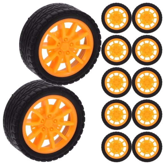 FRCOLOR  15 Pcs Wheels for Craft Science Project Toy Playthings Car Toddler Child Yellow