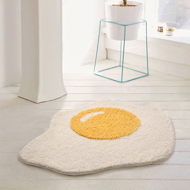 Alfombra de huevo escalfado, alfombrilla antideslizante para el suelo, felpudo nórdico Ins, suave, cómodo, absorbente, para la puerta de entrada de la sala de estar, decoración del hogar ShuxiuWang 8390605869655