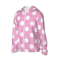 thumbnail image 2 of Fotbe Pink And White Polka Dot Men's Women's UPF 50+ Sun Protection Jacket Hooded Cooling Shirt with Pockets Hiking Outdoor Performance-3X-Large, 2 of 8