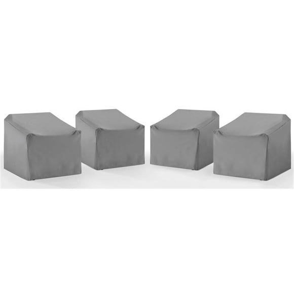 Crosley Furniture Housses en Vinyle pour Chaise d'Extérieur, Gris (Ensemble de 4)