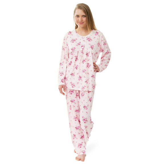 Women's Knit Floral Pajama Set Pink