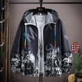 thumbnail image 6 of Summer Skin Coats Men Ultra Light UV Sun Protection Big Size Hooded Windbreaker Jacket Men printing Casual Outwear, 6 of 7