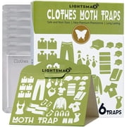 LIGHTSMAX Clothing Moth Traps - 11 Count - Foldable Moth - Eco-Friendly Hassle Control - Pheromone Technology - Closet Mothballs - Wood/Carpet/Clothes