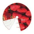 thumbnail image 2 of Daiia Strawberry Red Drawing Merry Christmas Tree Skirt , Xmas Large Lace-up Tree Skirt, Santa Snowflakes Rustic Home Decorations New Year Party Farmhouse Decor-30", 2 of 7