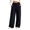 thumbnail image 2 of Generic Girls Sweatpants Baggy Barrel Pants Teen Wide Leg Open Bottom Casual Drawstring Soft Sweat Pant Straight Leg Joggers Pockets, 2 of 8
