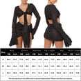 thumbnail image 2 of Vestido Conjunto de falda corta con top irregular para mujer, ropa informal ajustada transparente Kuymtek Negro T M para Mujer, 2 of 9