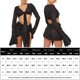 thumbnail image 2 of Vestido Conjunto de falda corta con top irregular para mujer, ropa informal ajustada transparente Kuymtek Negro T L para Mujer, 2 of 9
