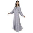 thumbnail image 2 of BimbaPrintedAbayawith Designer Sleeves Muslim Prayer Dress Islamic Clothes for Womens, 2 of 8
