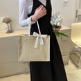 thumbnail image 3 of Bolso Bolso de mano para mujer, bolsos de paja, bolso de mano de verano, bolso de playa tejido, embrague femenino (caqui) Likrtyny Para Estrenar, 3 of 3