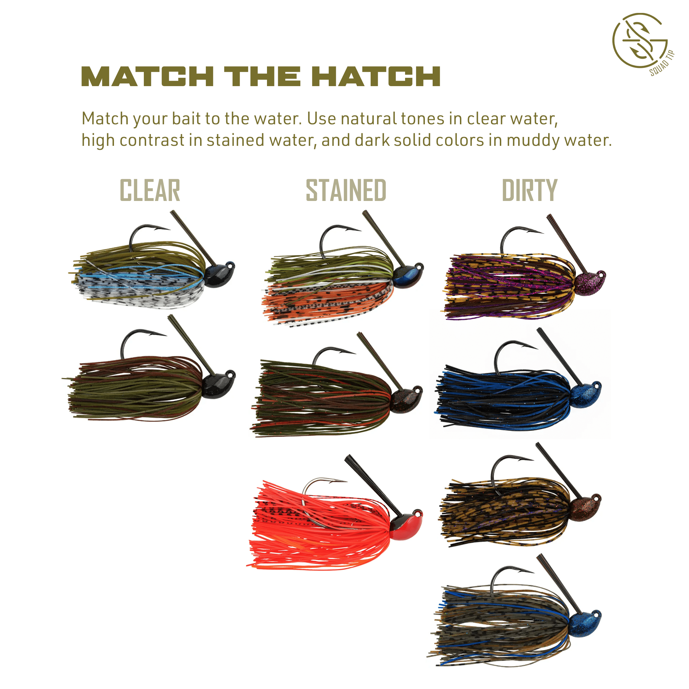 Googan Squad Thicc Jig 1/2 oz Fishing Lure with 5/0 Hook, Bluegill Finish
