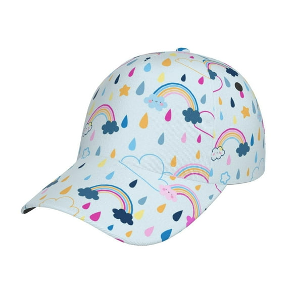 Raining Rainbow Men Women Baseball Cap, Ajustable Snapback Golf Dad Hat Hip Hop Hats Curve Brim Casual Outdoor Trucker Caps