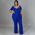 thumbnail image 4 of AURA Women Plus Size Wide Leg Jumpsuit High Waist Loose Fit Casual Summer Outfit, 4 of 7