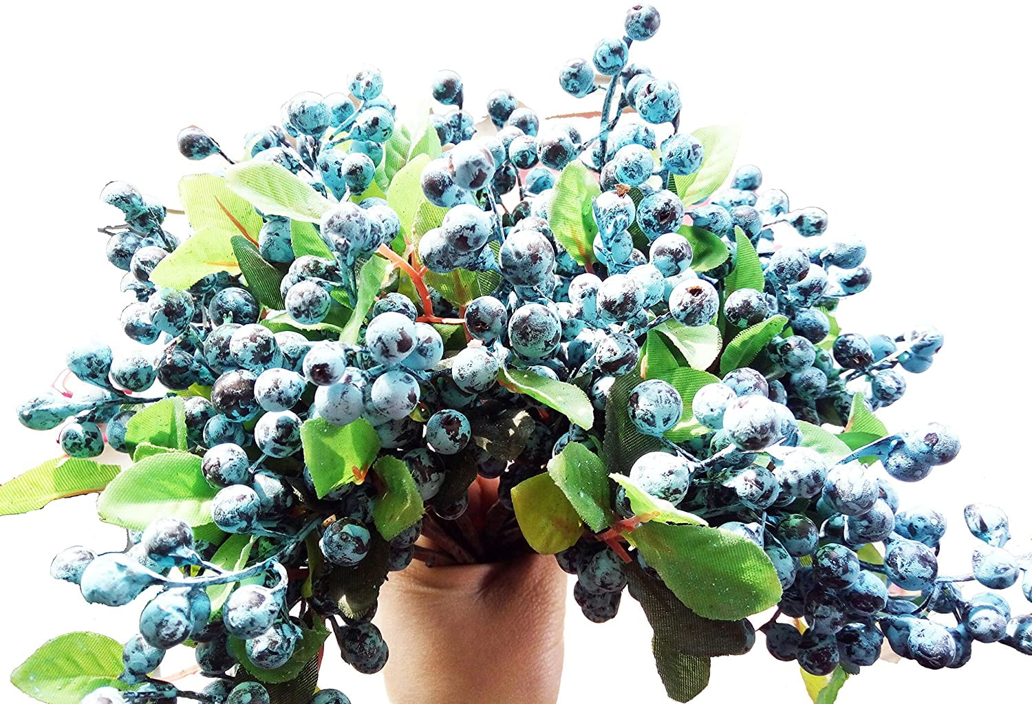 Morttic 20 Pack Artificial Flowers California Faux Blueberries